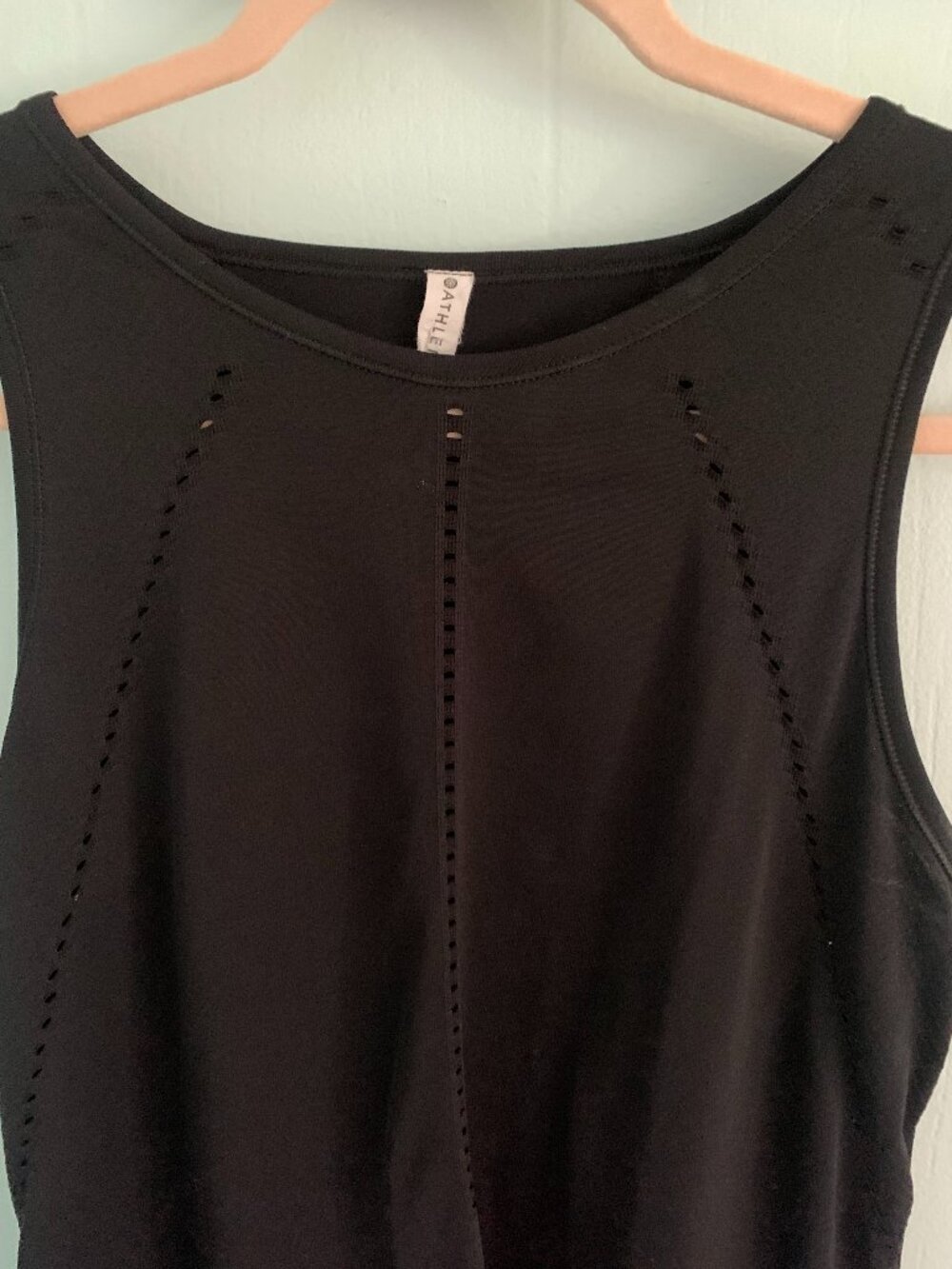 Athleta Black Foothill laser cut seamless Breathable Tank Top, Size S